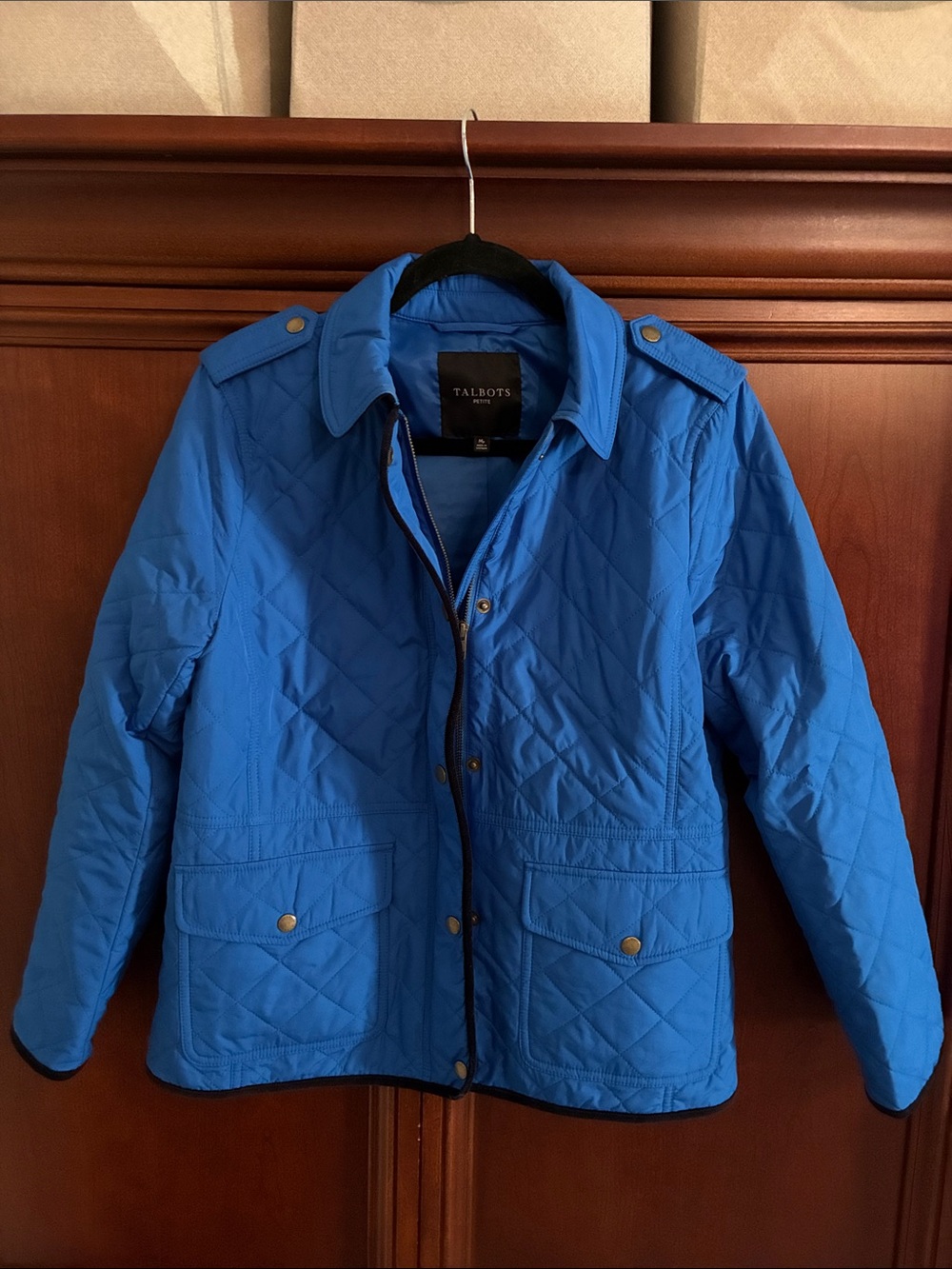 Talbots Bright Blue Quilted Puffer Jacket